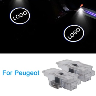 โคมไฟโปรเจคเตอร์ LED รูปโลโก้ PEUGEOT HD สําหรับติดประตูรถยนต์ 407 2003 --2010