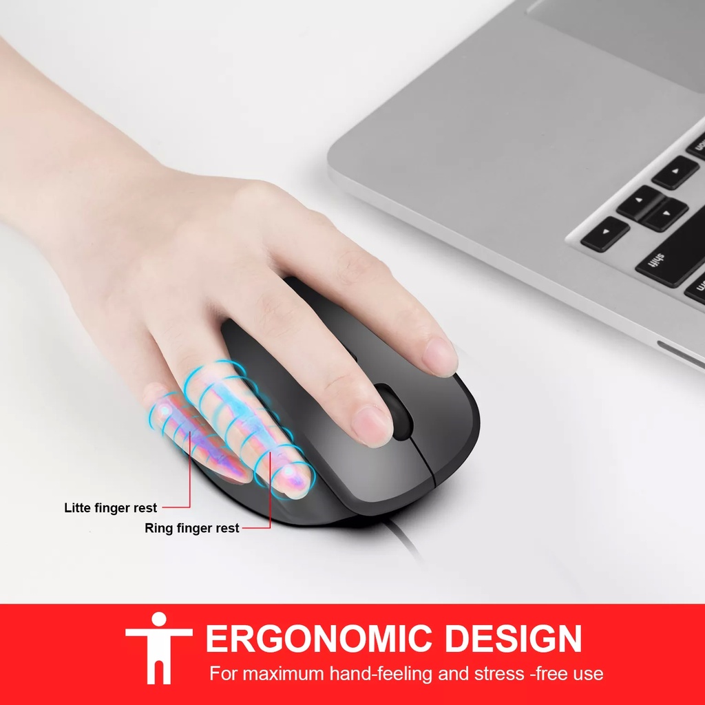 PROTOTYPE Ergonomic Wireless Mouse เมาส์ไร้สาย 2.4G USB เมาส์เพื่อ ...