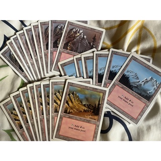 การ์ด MTG Magic the gathering Basic land ขอบขาว รุ่น revise