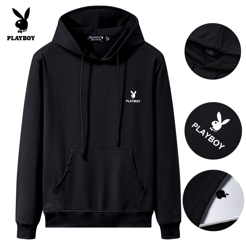 เสื้อกันหนาวแขนยาว มีฮู้ด พิมพ์ลาย Playboy แฟชั่นสําหรับผู้ชาย