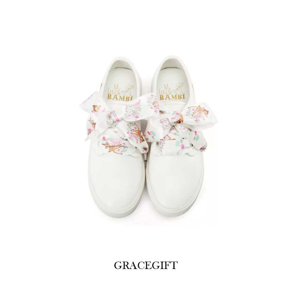 รองเท้า ผ้าใบ สี ขาว Disney-x Gracegift Bambi-sneaker สินค้าขายดี ราคาส่ง ชุดทำงาน ชุดเดรสสั้น ชุดไปงานแต่ง ขายส่ง
