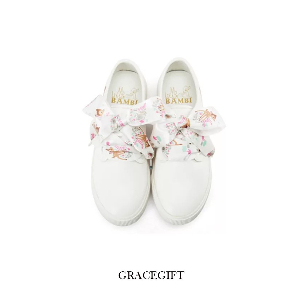 Bambi Gracegift Disney sneaker [พร้อมส่ง] x สีขาว รองเท้าผ้าใบ