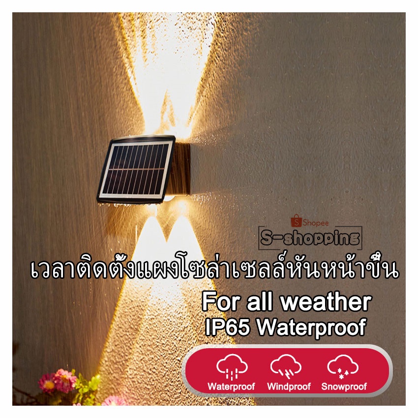TOP TJ-6LED  6W โคมไฟตกแต่งบ้าง Solar light ติดผนัง ติดรั้วบ้าน เพิ่มความสวยงาม ราคา ถูกที่สุด ดีลบีเคเค แกลเลอรีภาพที่ 4