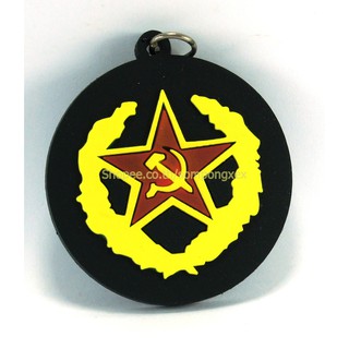 SOVIET RED STAR  พวงกุญแจ ยาง เท่ๆ  ห้อยกระเป๋า  ฮิปปี้ สันติภาพ ราสต้า บ๊อบมาร์เลย์ ไม่เท่คืนได้ KCO155