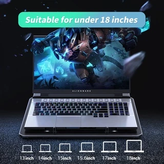 พัดลมรองโน๊ตบุ๊ค พัดลมโน๊ตบุ๊ค 6LED Laptop Cooling Pad เหมาะสำหรับแล็ปท็อปที่มีขนาดไม่เกิน 18 นิ้ว