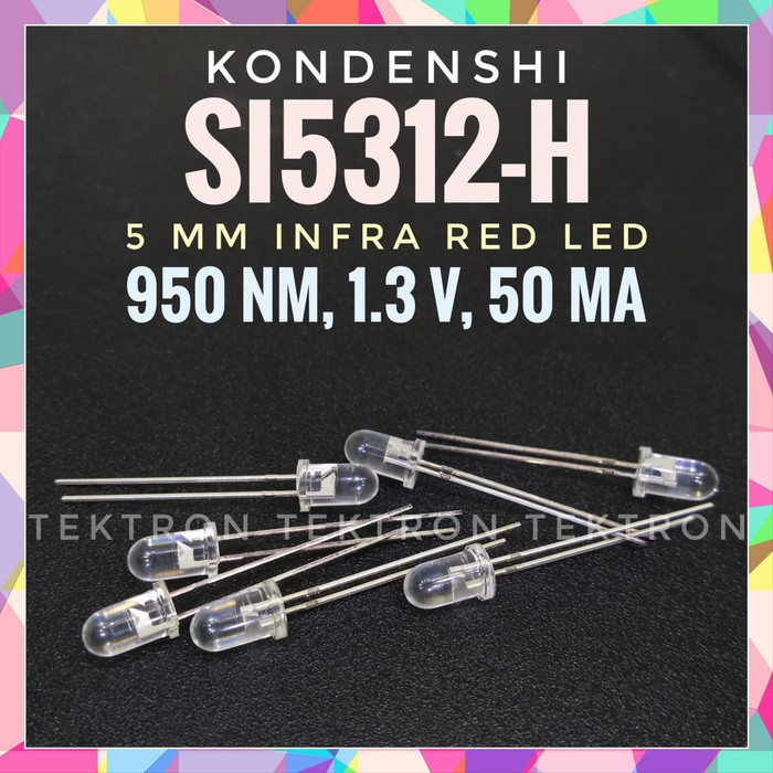 Konnshi SI5312-H 5 มม.Infra LED สีแดง 950nm 1.3V 50mA 5 มม. +940nm ir