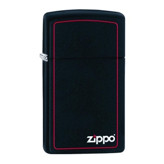 Zippo ไฟแช็กรุ่น 1618ZB Black Matte Slim w &amp; Border ของแท้ รับประกันตลอดชีวิต นำเข้าและจำหน่ายโดยตัวแทนจำหน่าย