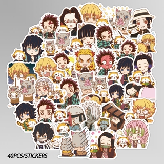 สติกเกอร์ ลายการ์ตูนอนิเมะ Demon Slayer Emoji กันน้ํา เหมาะกับของขวัญ สําหรับตกแต่งสมุดโน้ต โทรศัพท์มือถือ จํานวน 40 ชิ้น