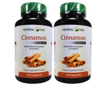 Herbal One Cinnamon อบเชย อ้วยอัน 100แคปซูล แพ็ค 2 ขวด