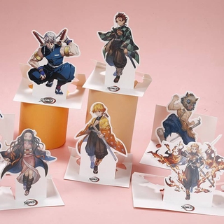 สแตนดี้ ฟิกเกอร์ แฟนเมด Anime Demon Slayer Kimetsu No Yaiba Figure paper Stand Model Toy Kamado Tanjirou Nezuko Tsuyuri Kanawo Tomioka Giyuu Action Figures Decoration Cosplay kids Gift