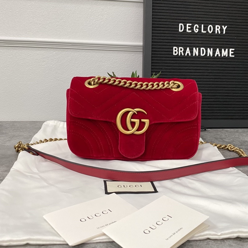 Gucci marmont velvet mini flap bag