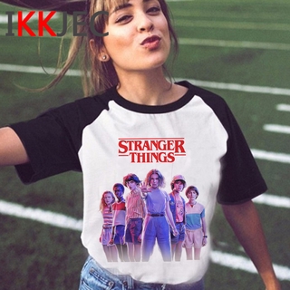 stranger things เสื้อ เสื้อยืด 2021 New T-shirt women Shirt Slim Fit women womens Casual T-shirt Plus Size women Tshirt