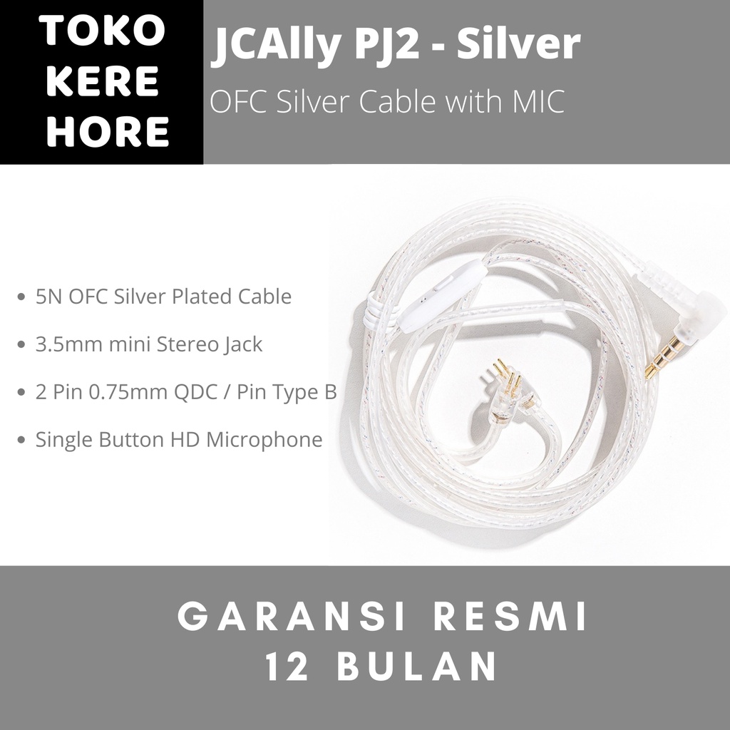 Jcally PJ2 5N OFC Silver สายหูฟัง KZ EDX ZST ZSN ZS10 Pro