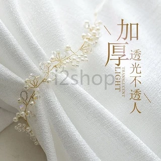ผ้าม่านโปร่ง เนื้อหนา สีขาว ปรับแสงนวลสวยงาม 2ประเภทการใช้งาน ตีนตุ๊กแก/สอด ม่านประตู ม่านหน้าต่าง ม่านบาร์คาเฟ่