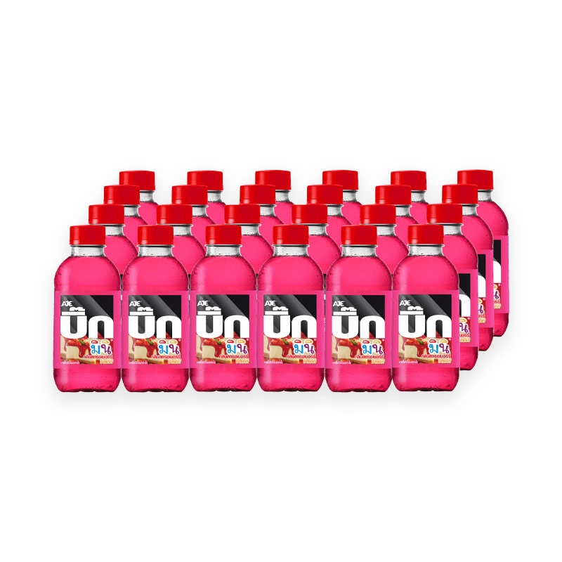 อาเจ บิ๊ก มินิ น้ำอัดลม กลิ่นสตอเบอร์รี่ชีสเค้ก 215 มล. แพ็ค 24 ขวด AJE Big Drink Strawberry Cheesec