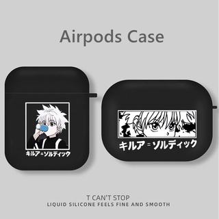 เคสหูฟังซิลิโคน แบบนิ่ม ลายการ์ตูนอนิเมะ สีดํา สําหรับ AirPods 1 2 3 Pro