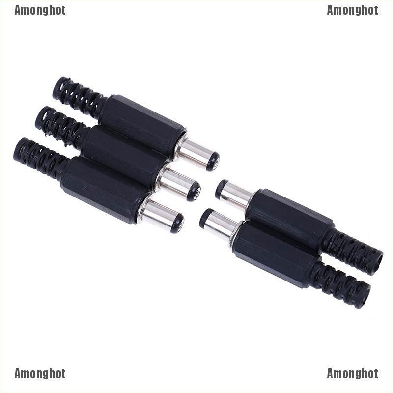 Amonghot☆ 5Pcs 5.5X2.1Mm Male Dc In-Line Plug Socket Jack Connector ...
