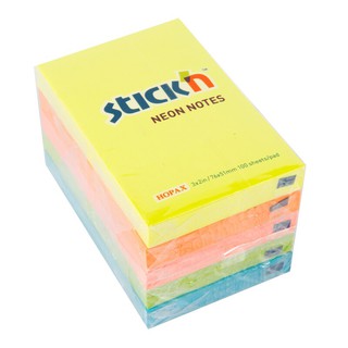 กระดาษโน้ต 3x2" คละสี (5เล่ม) สติก เอ็น Note paper 3x2 "assorted colors (5 books)