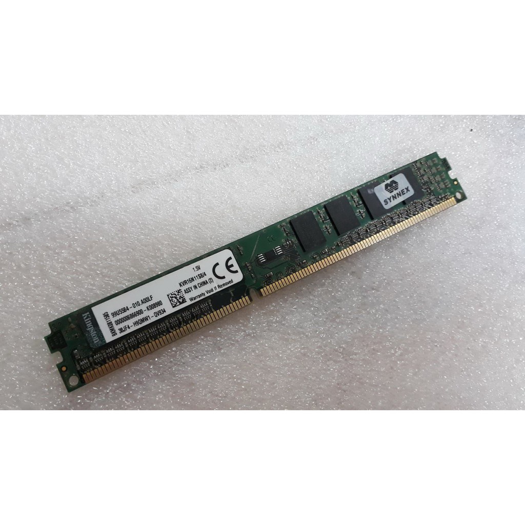 RAM Kingston ddr3 bus1600/4G รหัส KVR16N11S8/4  ตัวเตี้ย ชนิด 8 ชิป สำหรับ PC