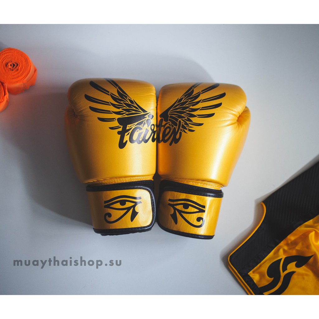 Fairtex Boxing Gloves BGV1 Falcon Yellow gold นวมซ้อมชก แฟร์แท็ค สีเหลืองทอง