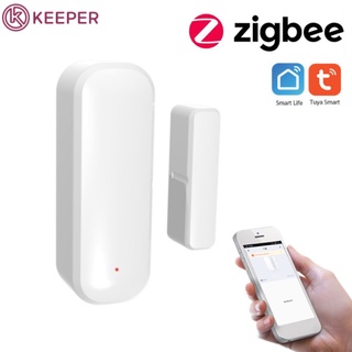 [FAST SHIP] Tuya Smart Zigbee Door Window Contact Sensor เครื่องตรวจจับประตูไร้สายภายในบ้านอัจฉริยะเปิด/ปิด App Remote Alarm