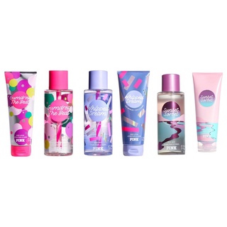 Victorias Secret รุ่น Pink กลิ่น Sunset Sorbet , Whipped Dream , Warm &amp; Cozy , Fresh &amp; Clean , Rose Water Faceแท้ USA