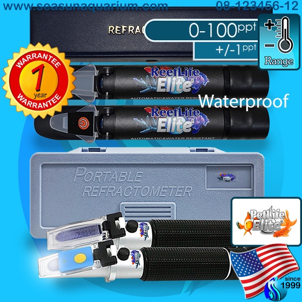ReefLifeElite Refractometer waterproof เป็น กล้องวัดความเค็ม โดยเฉพาะ ไม่ใช่ BRIX with LED 0-100ppt Salt meter Salinity