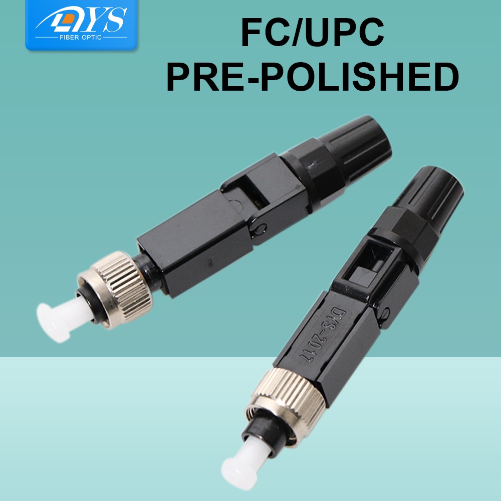 50pcs FC UPC Fiber Optic Fast Connector FTTH Single Mode Optical Fiber Quick Connector 0.3db Embedde