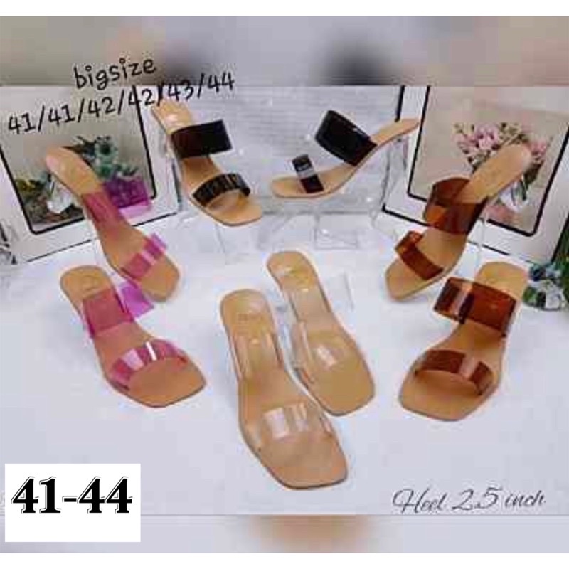 Sale ❤️‍🔥รองเท้าคาดหน้าส้นแก้ว ส้น 2.5 นิ้ว 👠  ไซส์ 41-44