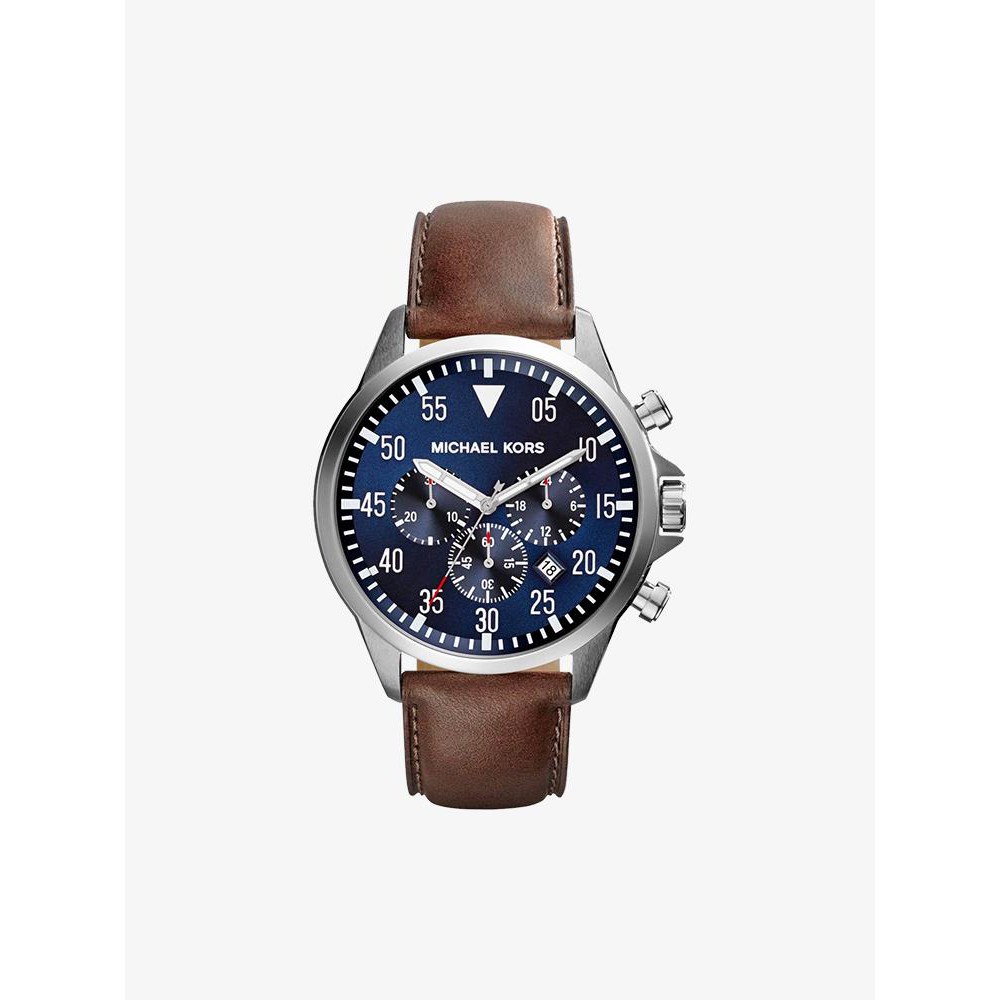 MICHAEL KORS นาฬิกาข้อมือผู้ชาย รุ่น MK8362 Gage Chronograph Blue Dial - Brown Strap