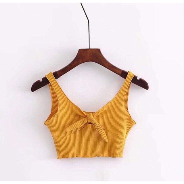 เสื้อ crop top สีเหลือง Shopee Thailand