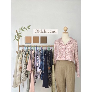 🌹OLDCHIC🌹 เสื้อครอปวินเทจ ลายดอก🌼 #สินค้าไลฟ์สด