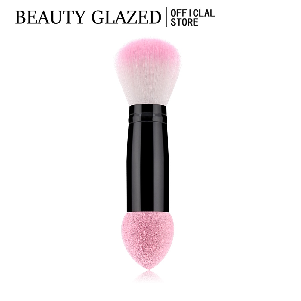 BEAUTY GLAZED 1 ชิ้นมืออาชีพสองหัวแปรงแต่งหน้าขนาดใหญ่มูลนิธิ B Lusher แต่งหน้าเครื่องมือแปรง