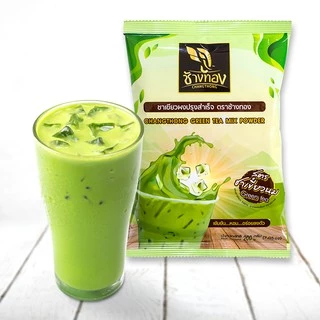 ชาผง ตราช้างทอง สูตรชาเขียวนม 200g กลิ่นหอม มีกลิ่นมะลิเล็กน้อย รสชาติเข้ม สีสวย
