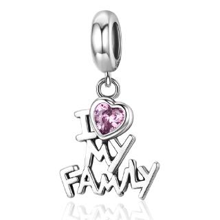 Bamoer I Love My Family Charm 925 สร้อยข้อมือสีเงิน SCC 251