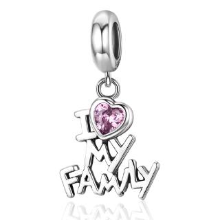 Bamoer I Love My Family Charm 925 สร้อยข้อมือสีเงิน SCC 251