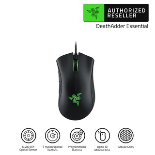 Razer DeathAdder Essential Wired Gaming Mouse 6,400DPI Optical Sensor - Black (เมาส์เกมมิ่ง)