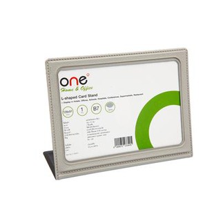 แท่นป้ายตั้งโต๊ะ B7 141x110x55มม. สีเทา ONE Y-184 Tabletop label stand B7 141x110x55 mm. ONE Y-184 gray