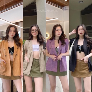 Import “LINEN” vest blazer✨ (490฿ฟรีส่ง) ผ้าลินิล import ส่งตรงจากเกาไปเลยค่า ทุกคนรุ่นนี้ผ้าดีมาก tshop