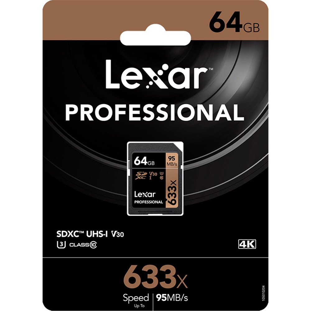 Lexar 633X Professional 64GB V30 U3 SDHCSDXC UHSI Memory Cards (up to