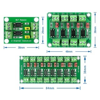 Pc817 2 4 8 ช่อง ออปโต้คัปเปลอร์ แยก บอร์ดโมดูลอะแดปเตอร์แปลงแรงดันไฟฟ้า 3.6-30V ไดรเวอร์ โมดูลแยกโฟโตอิเล็กทริก