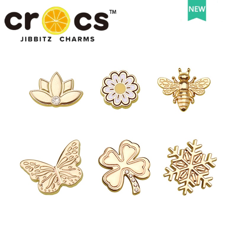 Crocs จี้โลหะ รูปรองเท้า ดอกไม้ DIY อุปกรณ์เสริม สําหรับรองเท้า