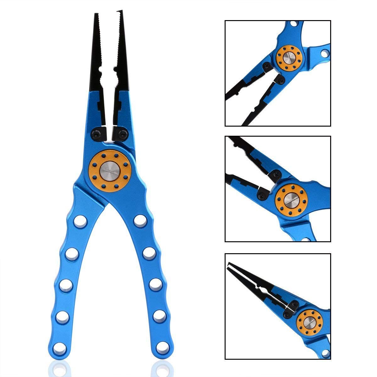 Aluminum Fishing Pliers Braid Cutters Split Ring Pliers Saltwater ...