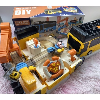 ของเล่นเด็ก ขับรถเด็ก CITY BUS DIY ของเล่นรถสร้างเมือง รถของเล่น รถบัสDIY ของเล่นเสริมพัฒนาการ ของขวัญเด็ก