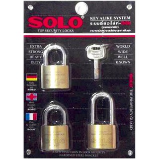 กุญแจคีย์อะไลท์ SOLO 4507N40SL/3 40 มม. 3 ตัว/ชุดSOLO40MM 4507N40SL/3PB KA PADLOCK3EA/SET