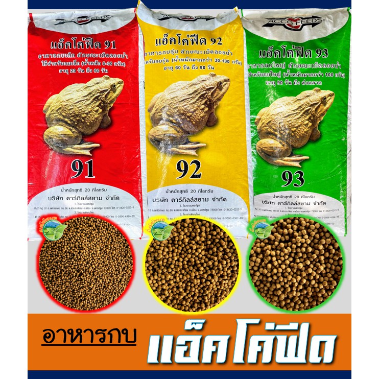 อาหารกบ ACCO FEEDS (แอ็คโค่ฟีด) กบเล็ก กบรุ่น กบใหญ่ ลูกอ๊อด(ฮวก) แบ่งขาย 1 กิโลกรัม