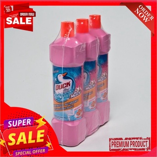 เป็ด น้ำยาล้างห้องน้ำกลิ่นพิ้งค์ สมูท 900 มล. x 3 ขวดDuck Pink Floral Toilet Cleaner 900 ml x 3