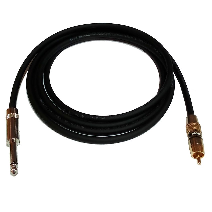 R005KSH NKE AUDIO สายสัญญาณเสียง2เมตร 1/4" TS Mono TO MALE RCA AUDIO CABLE