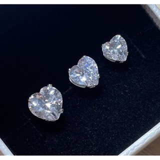 💎❤️ราคา1คู่ต่างหูเพชร Cubic Zirconia รูปหัวใจเพชรรัสเซีย วัสดุก้านสแตนเลสแท้เกรดเครื่องมือแพทย์316Lสำหรับคนแพ้ง่าย