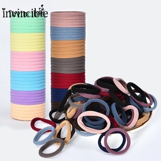 50/100 Pcs Solid Color Kids Elastic Hair Band/ Candy Color Bamboo Rubber Headband/ Girls Ponytail Hair Scrunchies